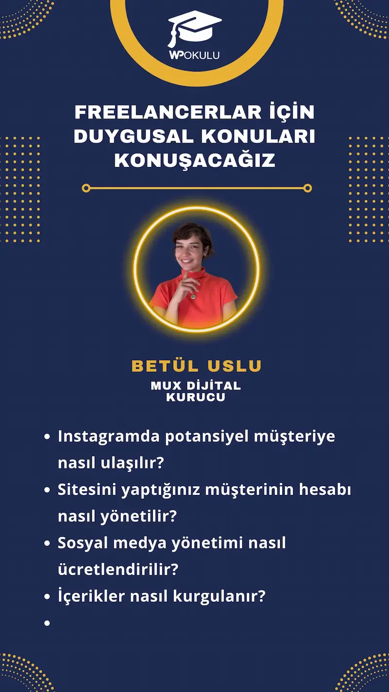 Wp Kulüp sosyal medya webinarı Betül Uslu