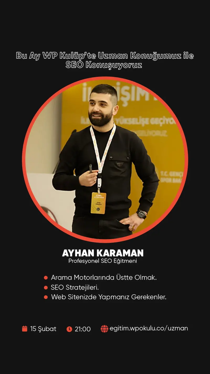 Wp Kulüp Seo Webinarı Ayhan Karaman