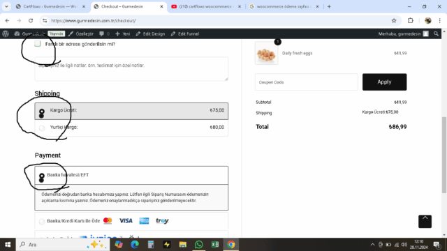 ödeme sayfası cart flows