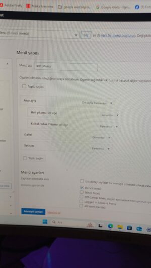 masa üstü bilgisayar için oluşturduğum ana menü